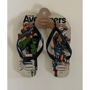 NEW Havaianas Marvel The Avengers Hulk Thor Iron Man Captain America Men's 9/10